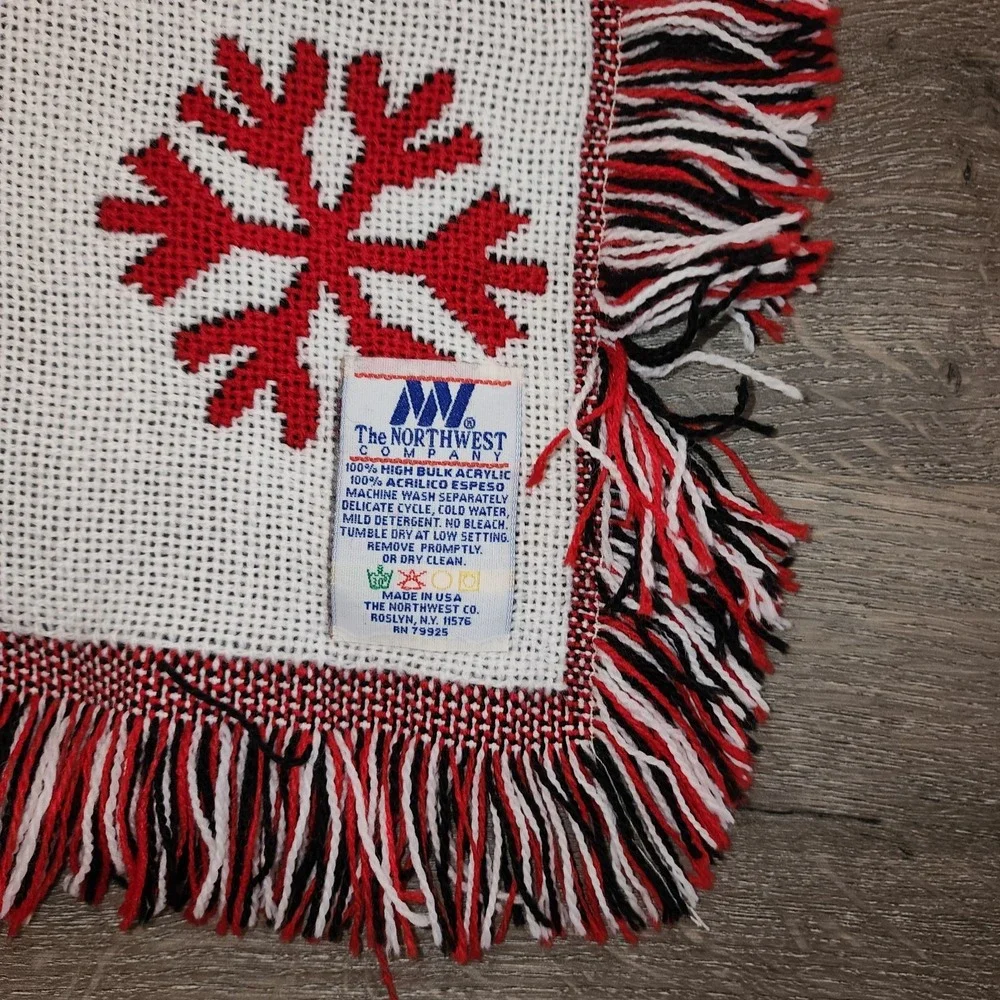 Vintage Winter Olympics 2002 Salt Lake City Campbell's Soup Blanket Fringe Throw
